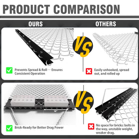 STIRLINGEAR mesh harrow provides wide-area coverage for soil leveling