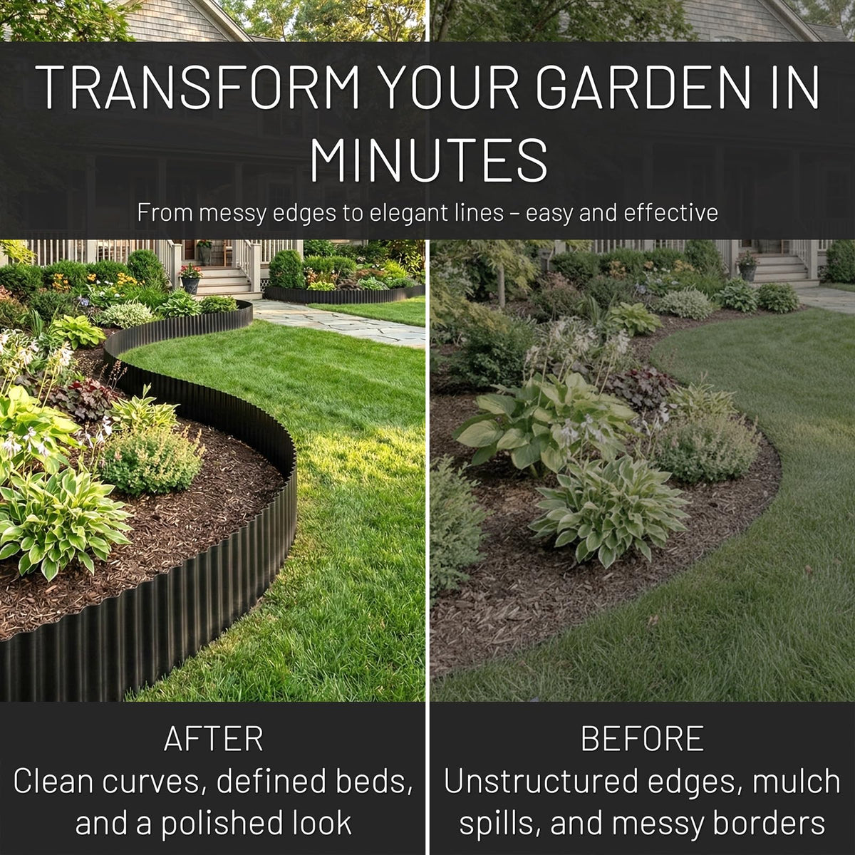 STIRLINGEAR rust-resistant border stands up to outdoor weather year after year.