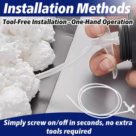 Stitokg corner-friendly extension simplifies applying foam around edges.