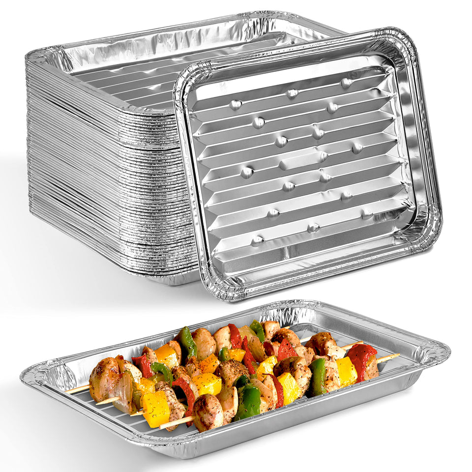 Stock Your Home broiler pan with ribbed surface for grill-like sear indoors.