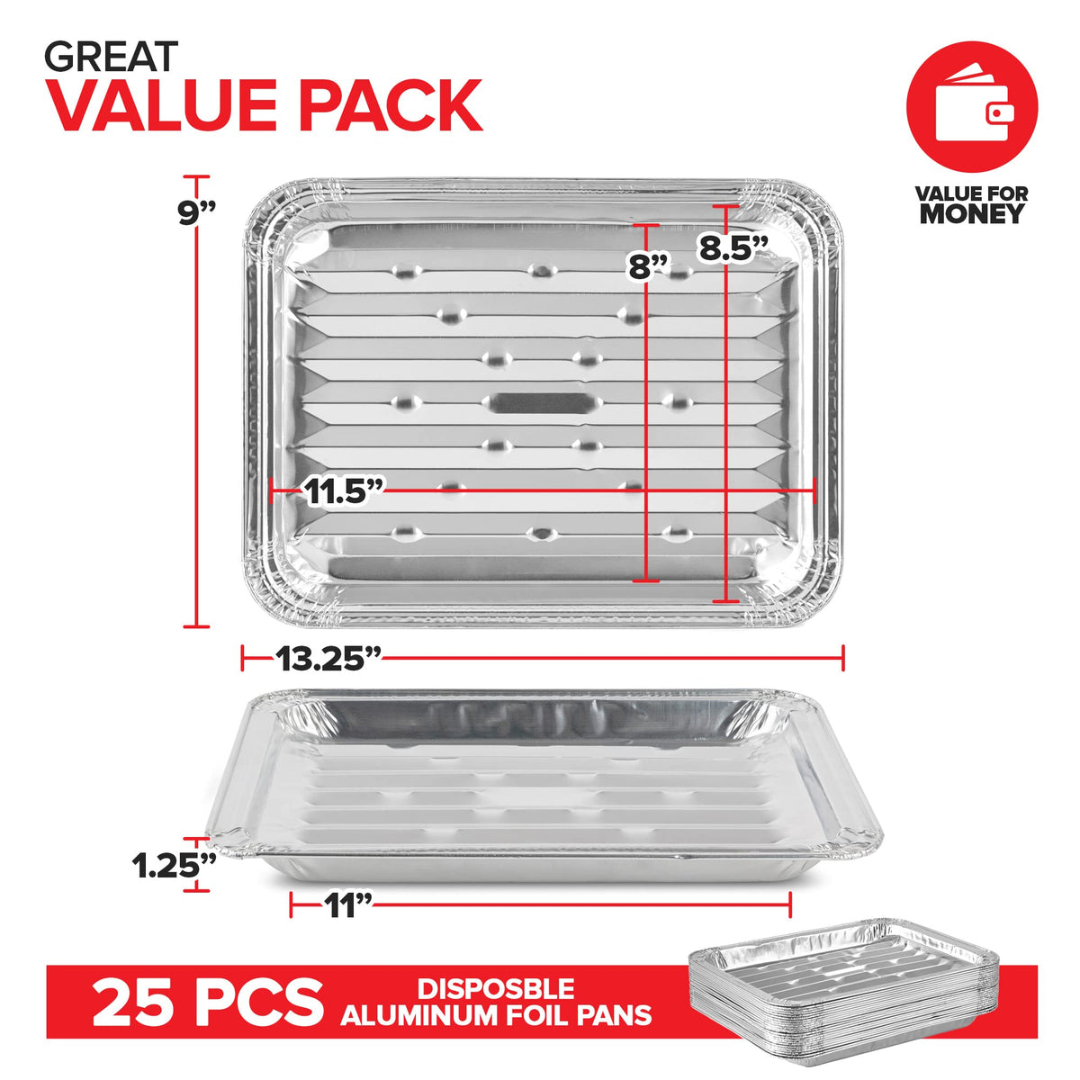 Stock Your Home foil pan delivers even cooking in oven or toaster oven.