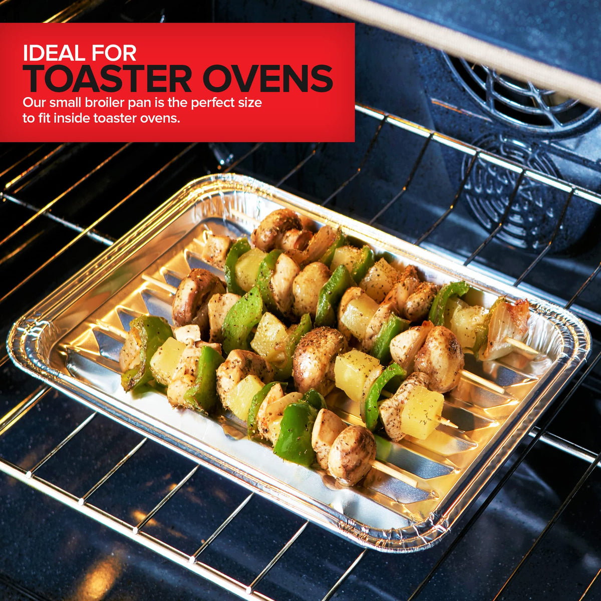 Stock Your Home ribbed texture creates grill marks on meats and vegetables.