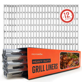 Stock Your Home grill liner on a hot grate reduces residue.
