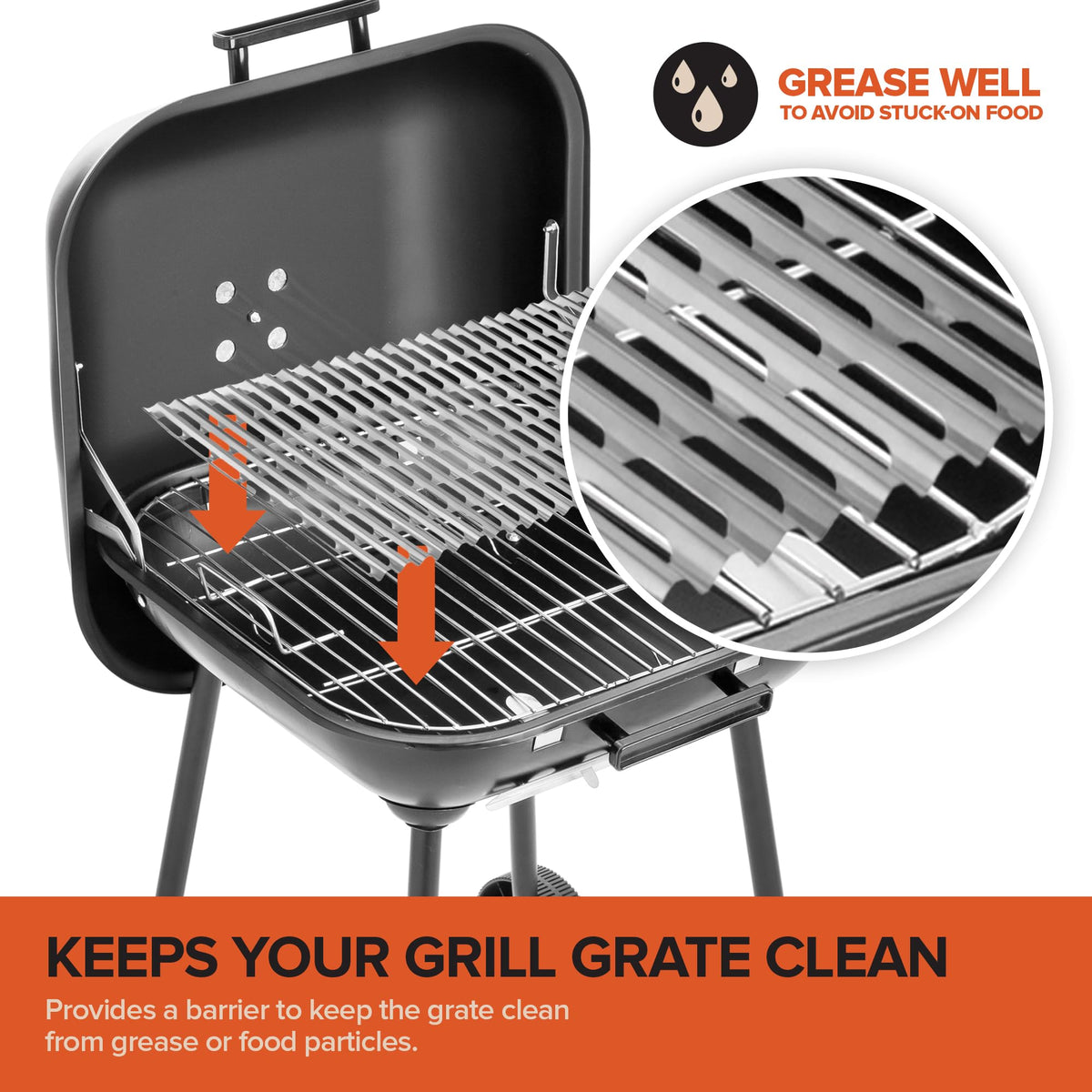 Stock Your Home heavy-duty aluminum liner delivers even heat for kebabs.