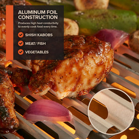 Stock Your Home liner protects grill from grease during cooking.