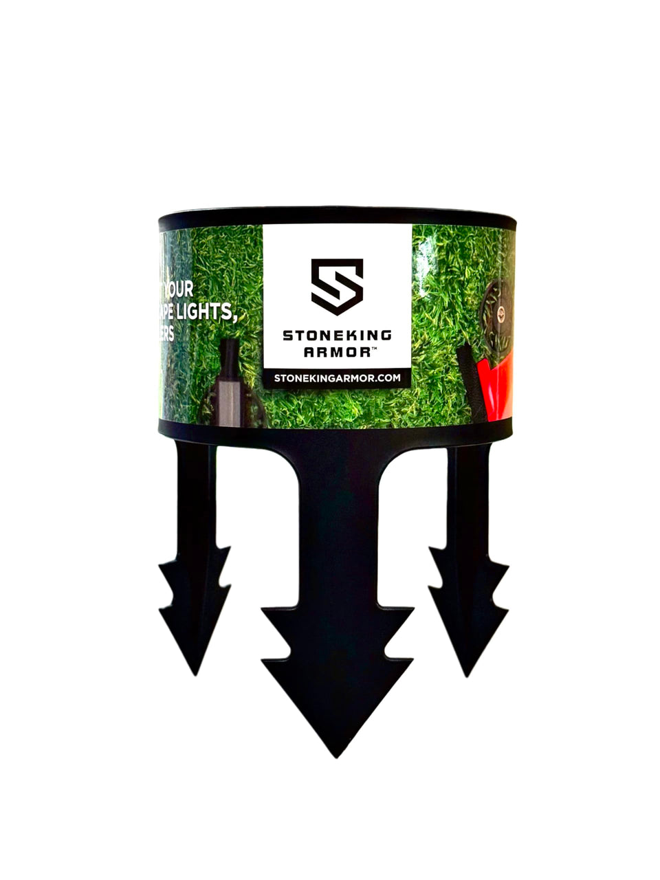 Stoneking Armor Yard Guard circle shield protects sprinklers from lawn equipment