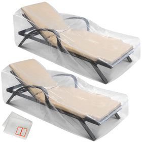 Storage Standard 2-pack waterproof lounge chair covers protect outdoor furniture from rain and dust.