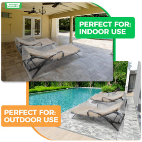 Storage Standard poolside protection for outdoor furniture and cushions.