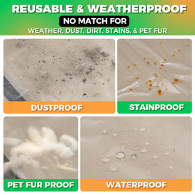 Storage Standard reusable weatherproof covers designed for long-term use on patios.