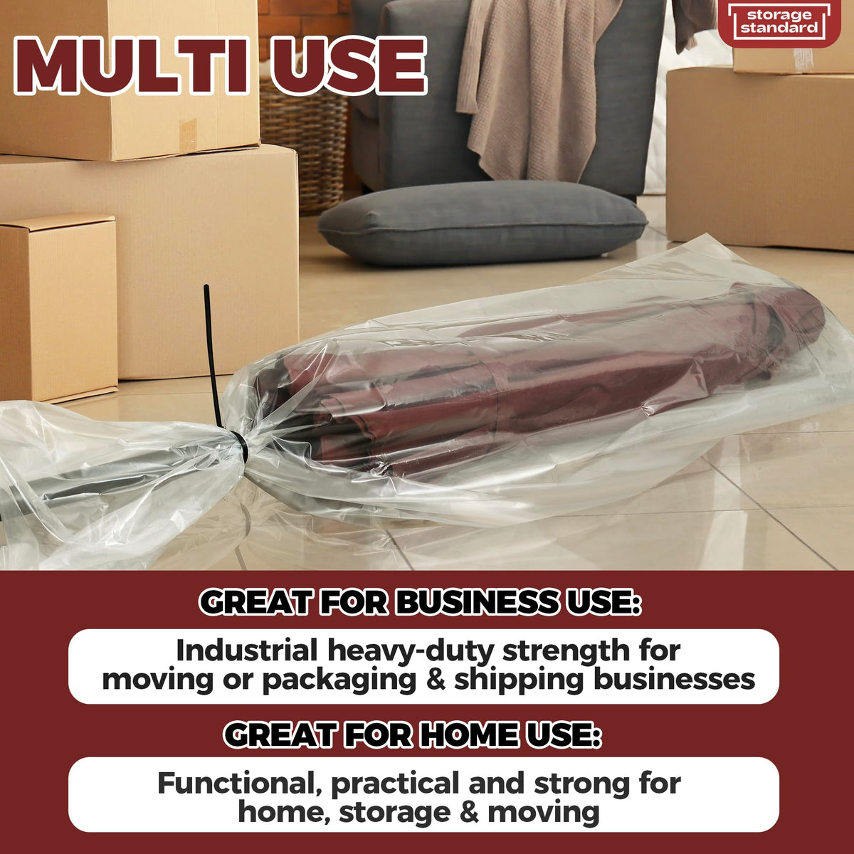 Storage Standard durable plastic canopy protects umbrellas during moving or relocation.