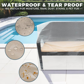 Storage Standard translucent cover blends with outdoor décor.
