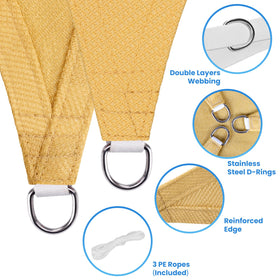 StorageTastic curved-edge shade sail creates taut lines for a neat, wind-resistant canopy.