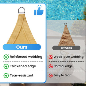 StorageTastic shade sail installation kit includes D-rings and ropes for quick setup.