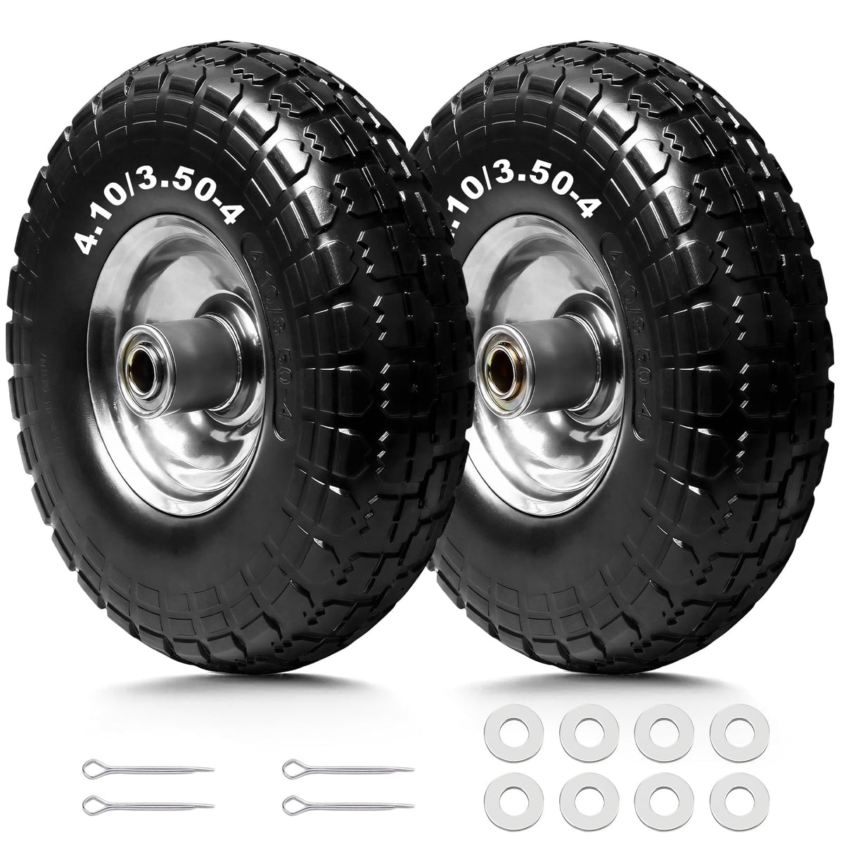 Storystore 2-pack solid rubber tire 10in for puncture-resistant dolly wheels.