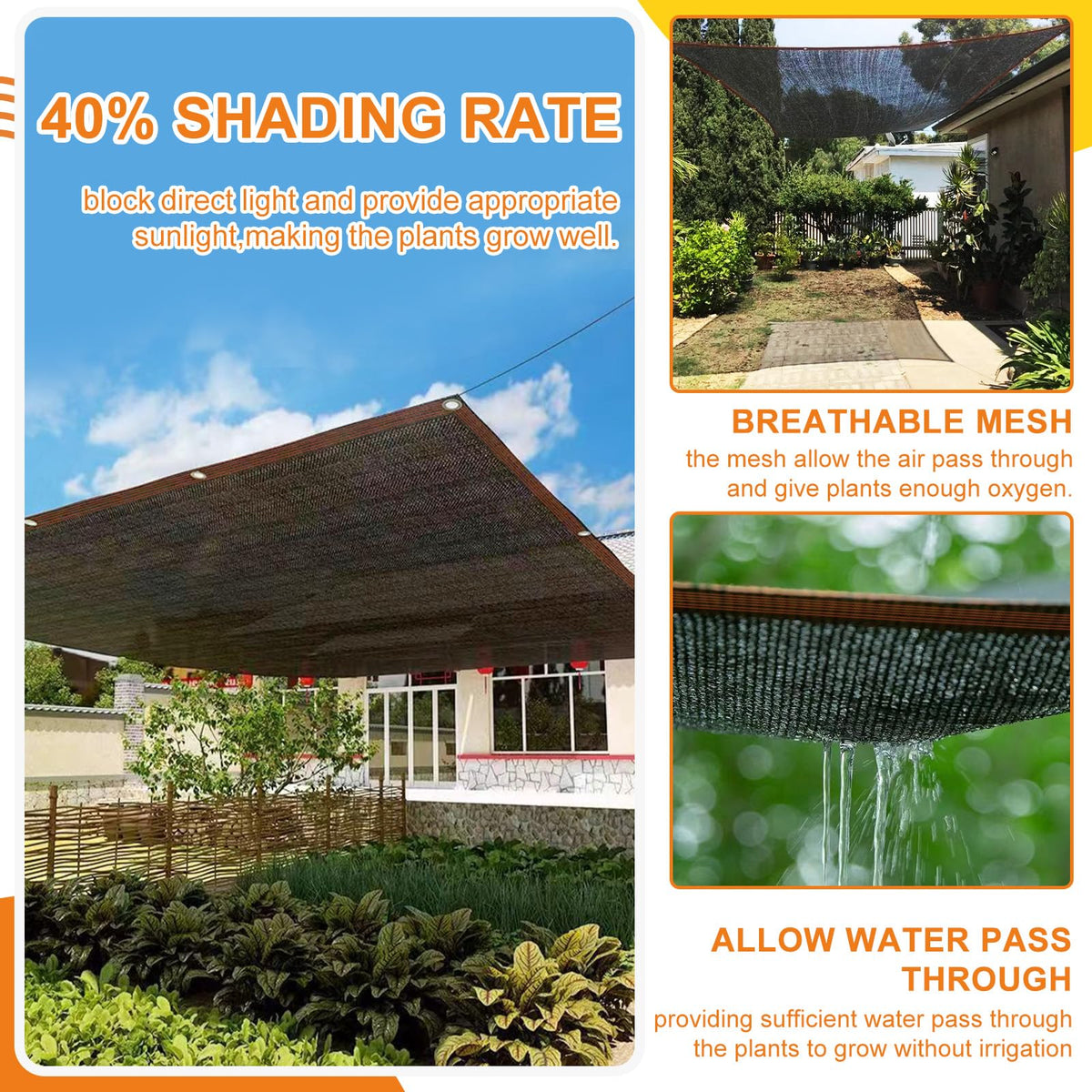 Storystore greenhouse shade protection supports seedlings and tender plants.