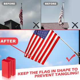 Strdfeve red rubber coated magnets protect flags from weather and rust