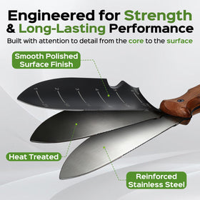 STRFOG Hori Hori knife dual-scale measurements in inches and millimeters