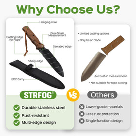 STRFOG Hori Hori knife used for weeding and root removal in garden