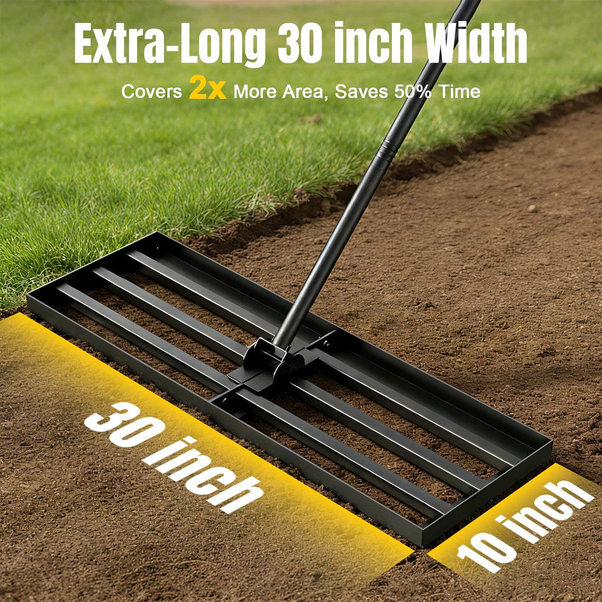 Strifuture lawn leveling rake adjustable-handle for comfortable use
