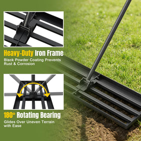 Strifuture lawn leveling rake heavy-duty steel construction for durability