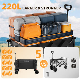 Strolking 220L adjustable telescopic handle raises or lowers to your height.