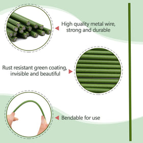 Stroller plant stake 18inch green bendable, ideal for taller blooms.