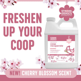 Strong Animals Coop Recuperate Cherry Blossom extends bedding life by absorbing moisture