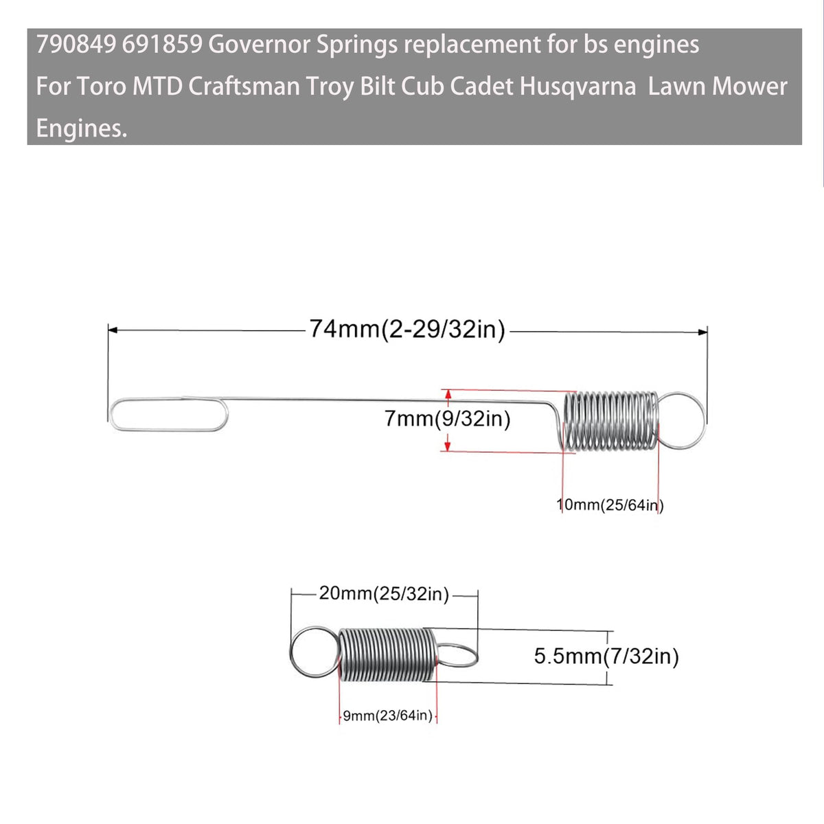Strongthium Briggs & Stratton compatible springs on display