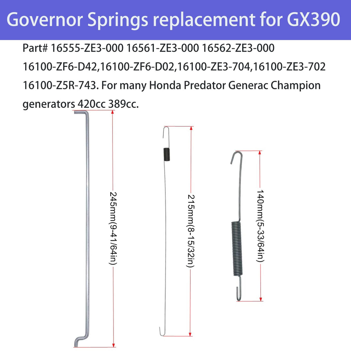 Strongthium gx-series springs showcase for Honda and Predator engines