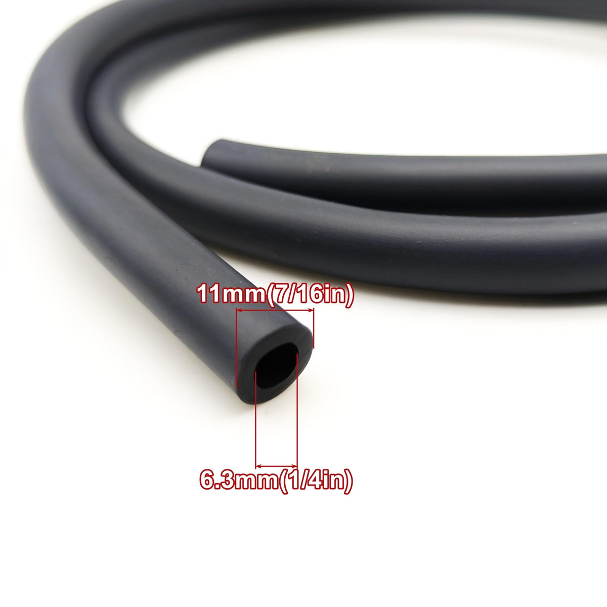 Strongthium 3/16 inch ID rubber fuel hose ready for routing