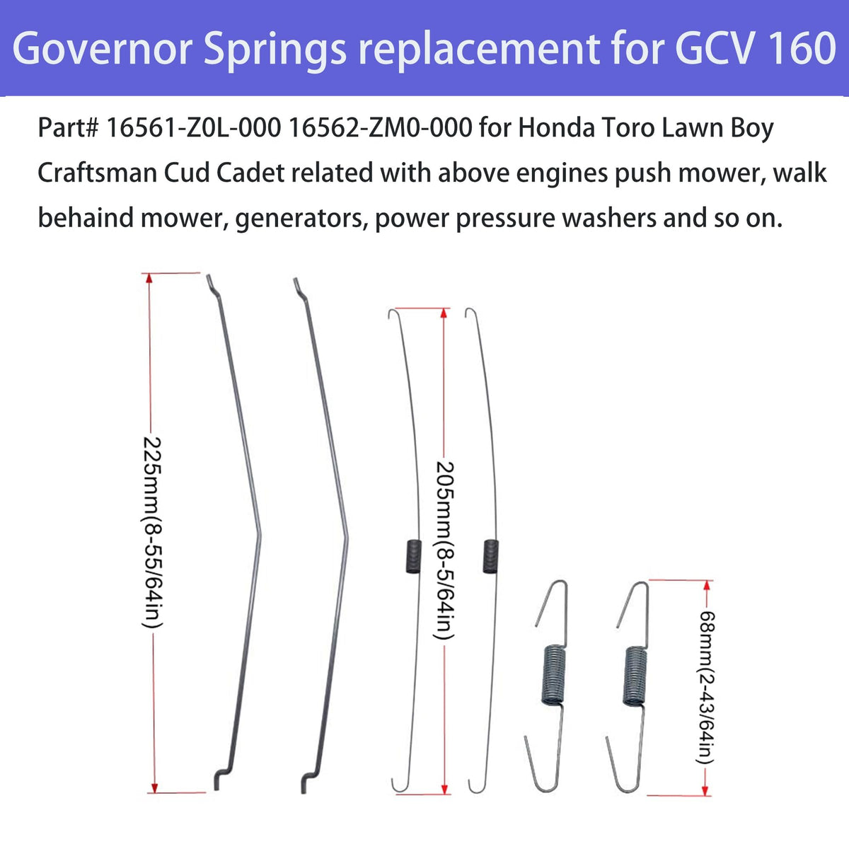 Strongthium speed control springs pack for smooth engine response