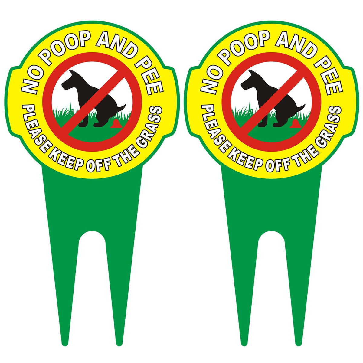 Stupidheart no poop dog sign with double-sided print for maximum visibility