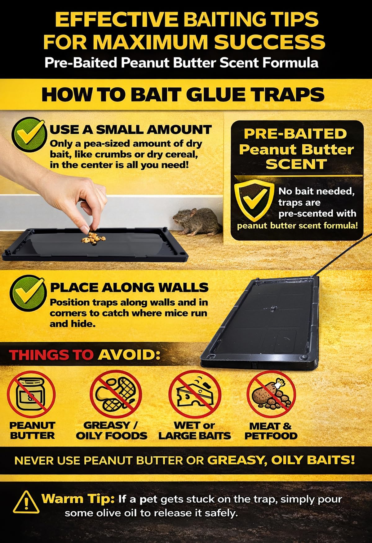 Sturdon heavy-duty adhesive board resists dragging by large pests.