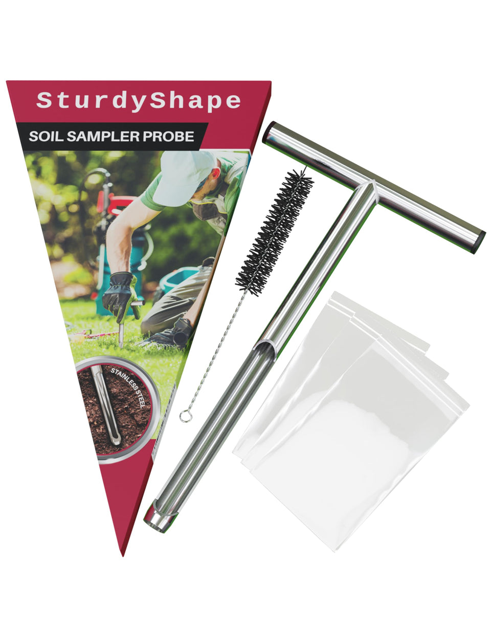 SturdyShape 12-inch soil probe sampler for precise core sampling in fields