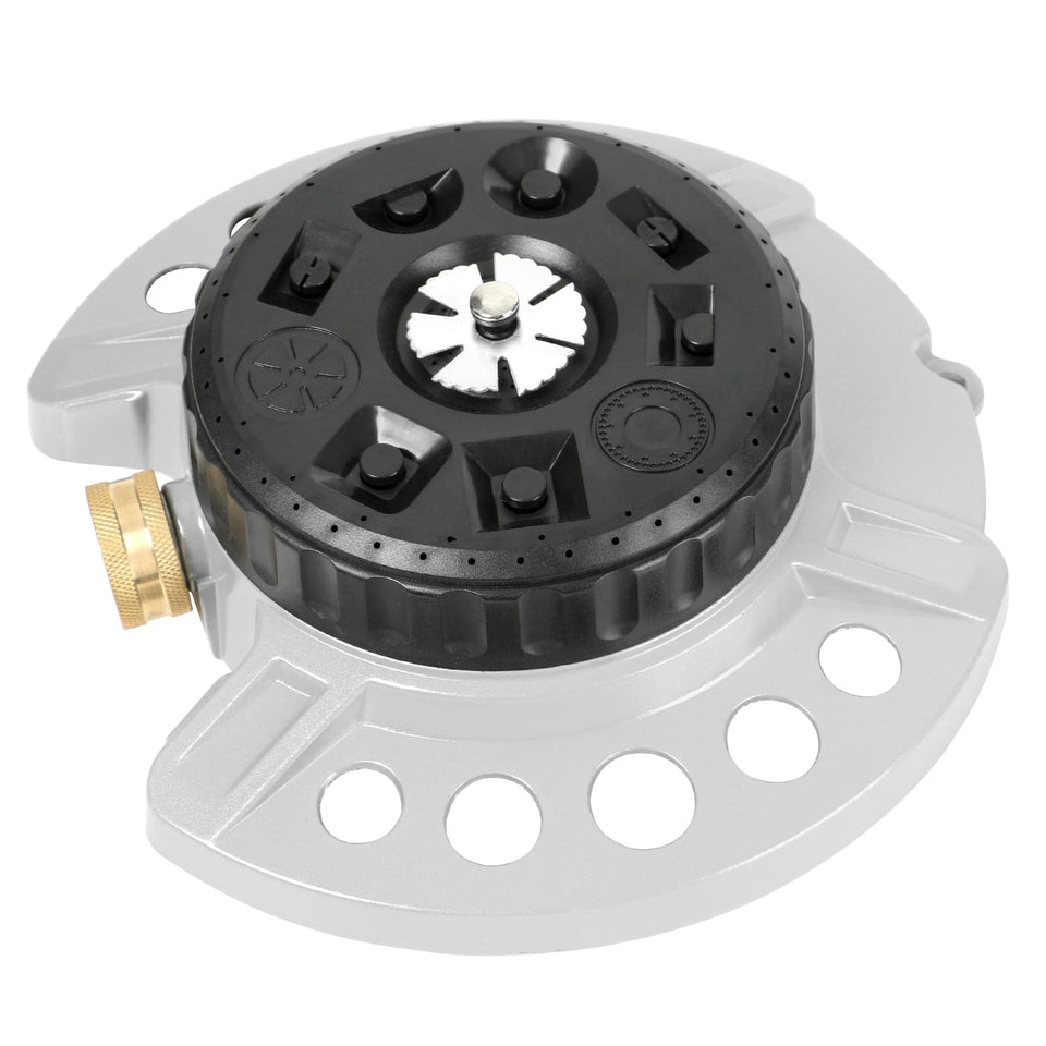 Styddi 9-pattern turret sprinkler assembly aids quick setup for versatile yards.