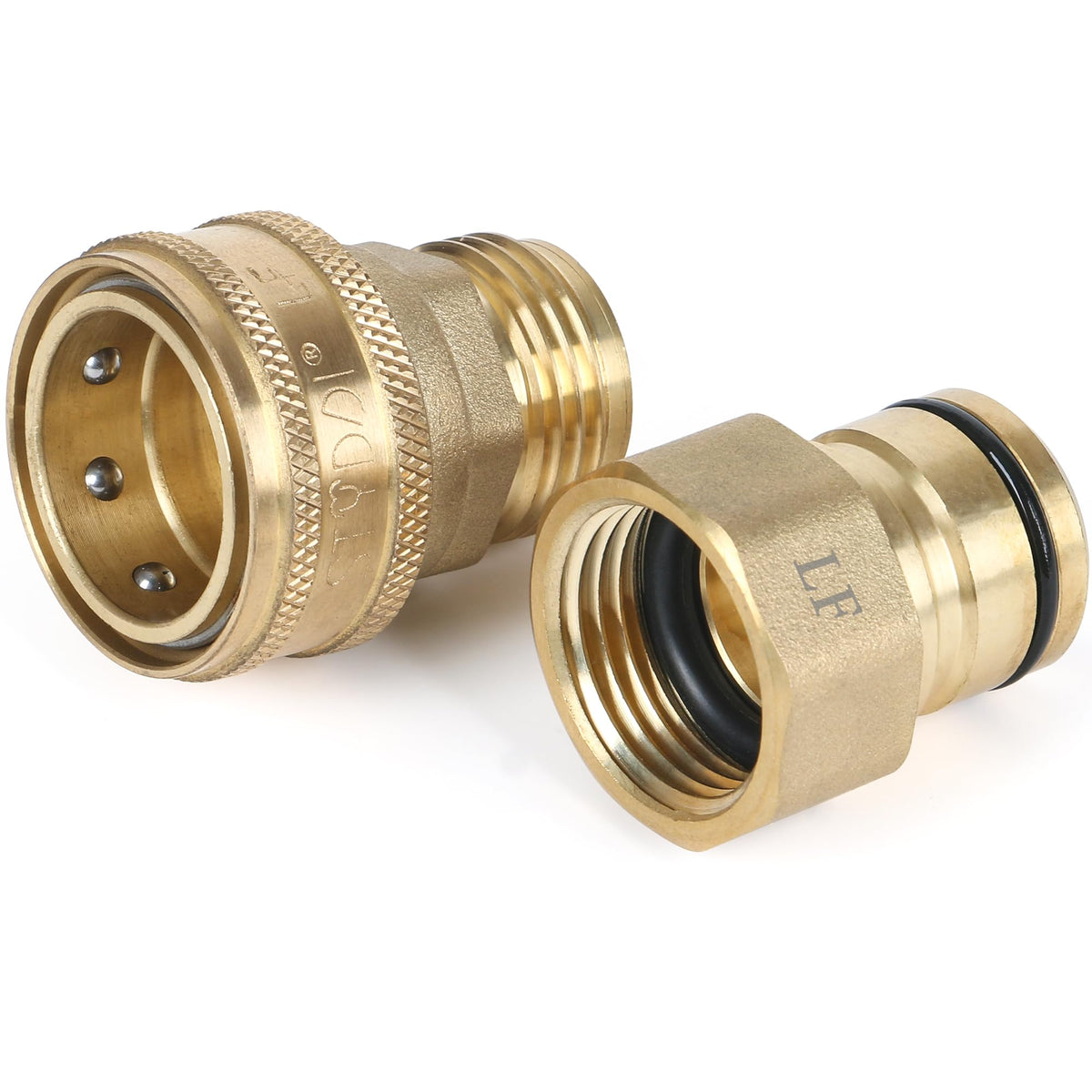 STYDDI full-flow quick-connect fittings provide unobstructed water for larger gardens.