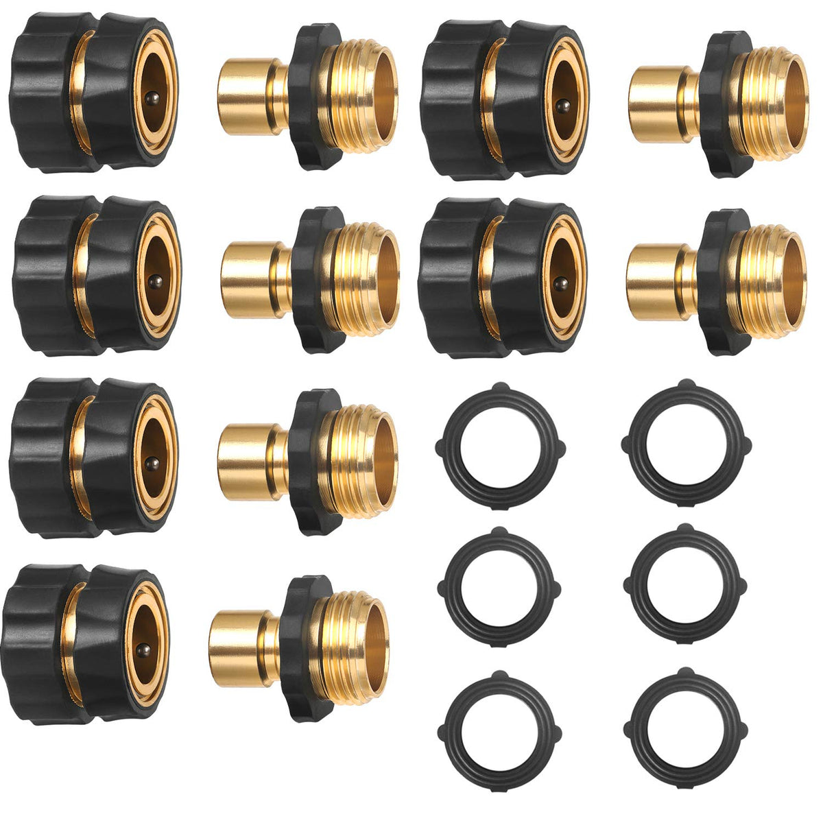 STYDDI garden hose quick-connect fittings and coupler for quick assembly.