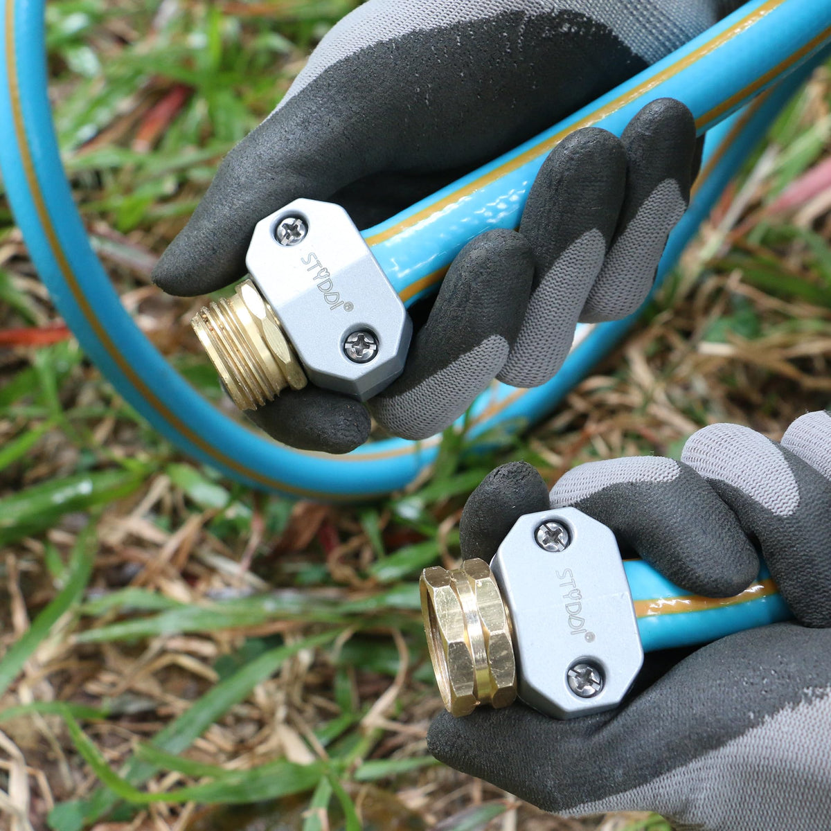STYDDI aluminum male hose connector enables quick, durable hose restoration.