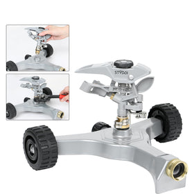 All-metal build helps prevent tipping under high water pressure.