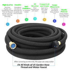 StyDDI 50-foot hose laid out to cover a medium garden bed efficiently