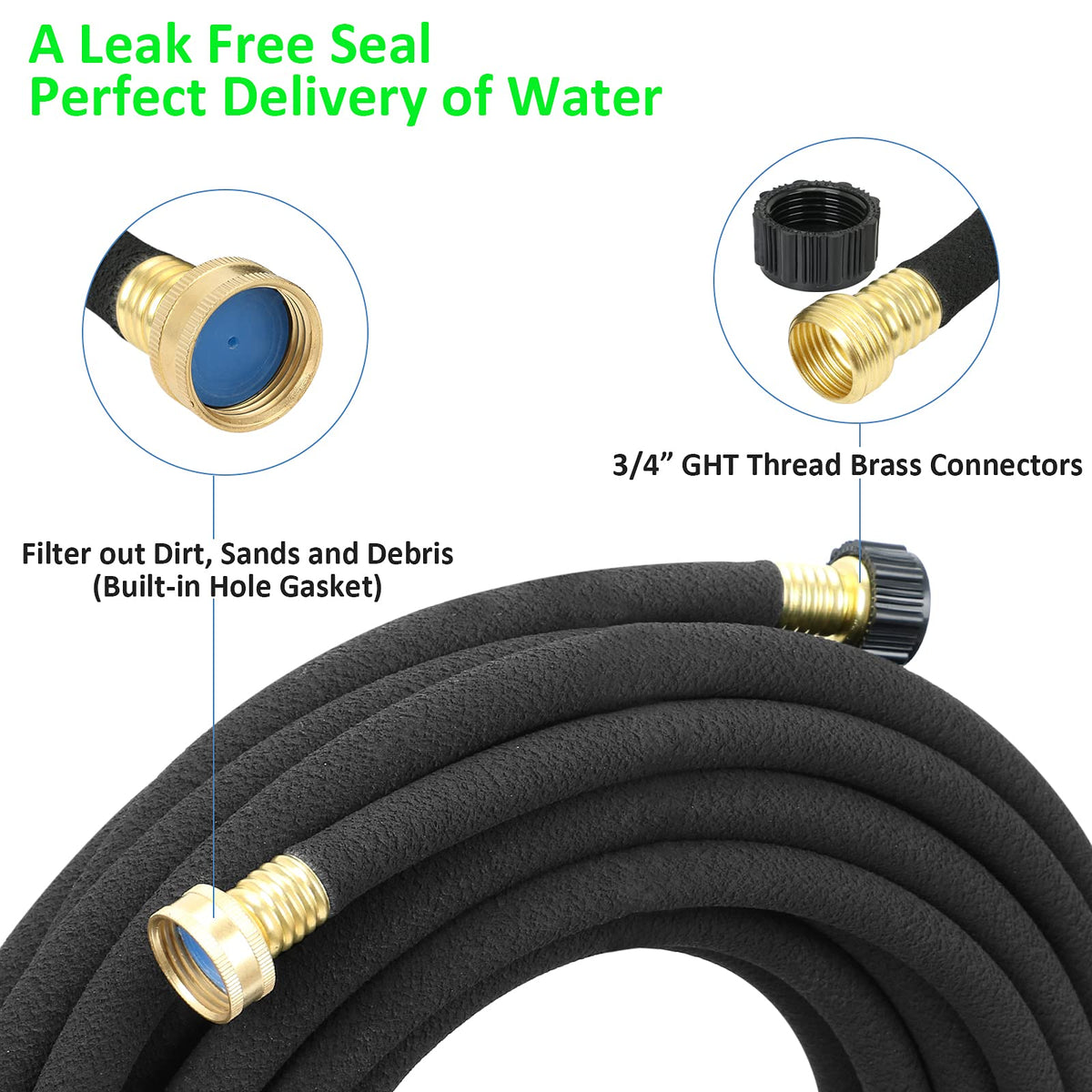 Flat, flexible StyDDI hose easily weaves around plants for targeted watering