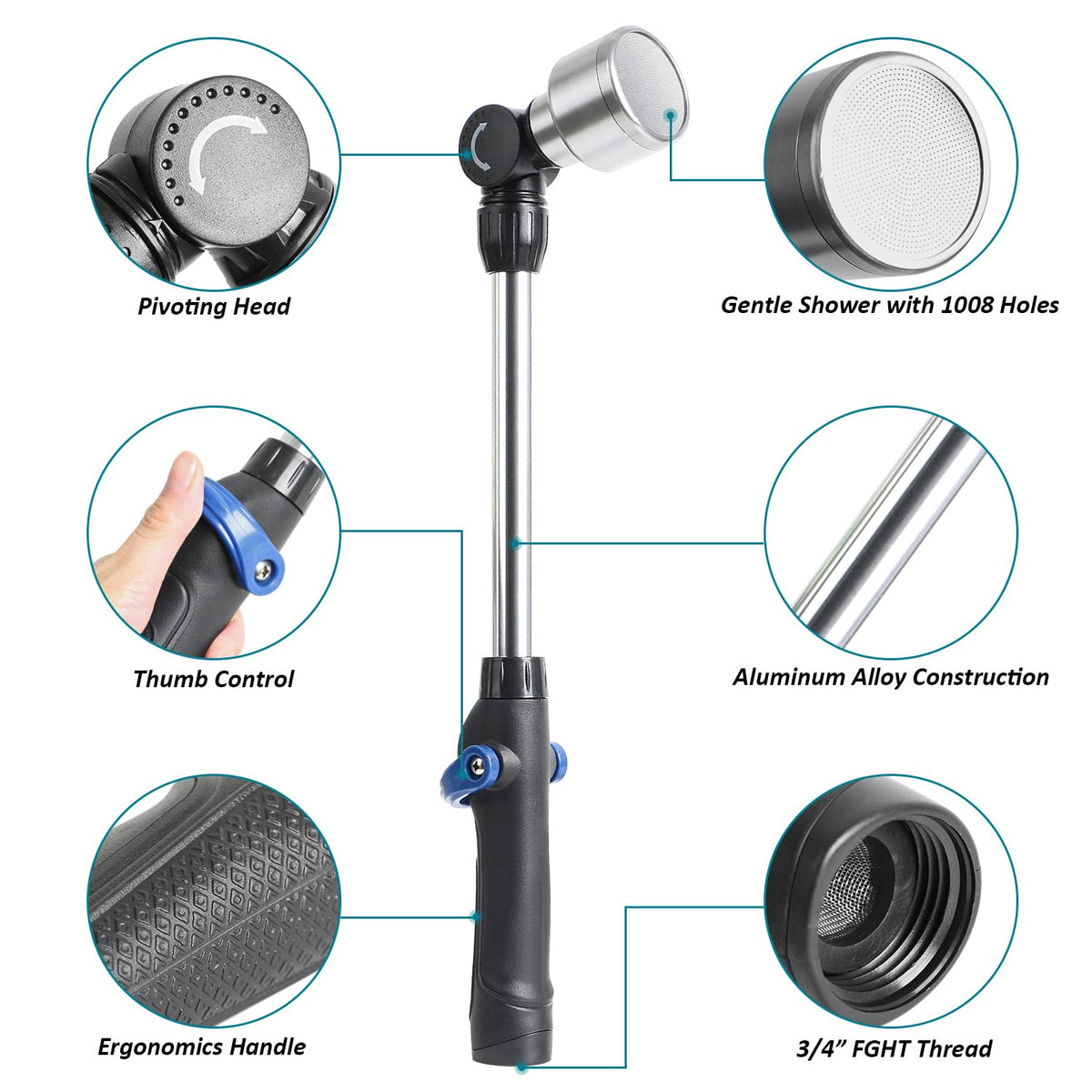 STYDDI 1008-hole stainless head provides gentle, even soaking