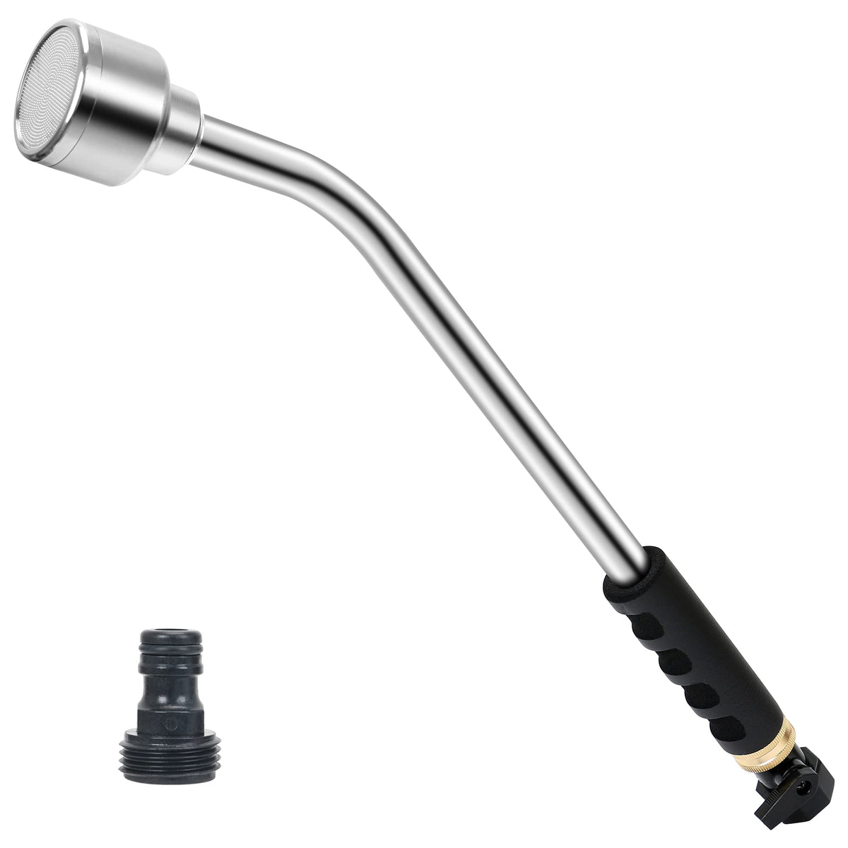 STYDDI soft rain watering wand front view, lightweight aluminum body for easy garden watering.