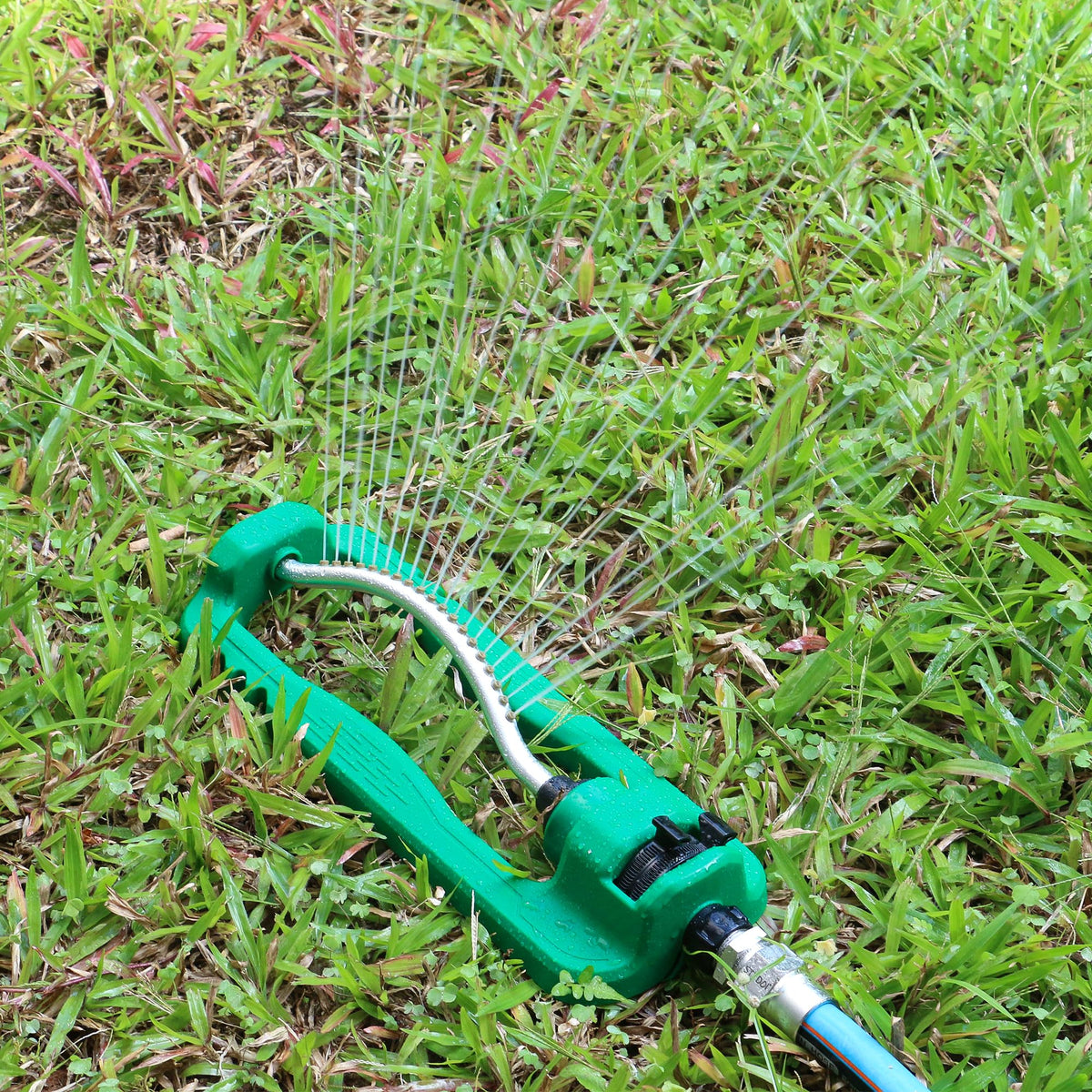 STYDDI Turbo Oscillating Sprinkler adjustable range for tailored yard watering.