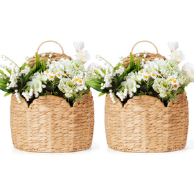 Stylave 2pc door basket with scalloped edge adds entryway storage and decor.