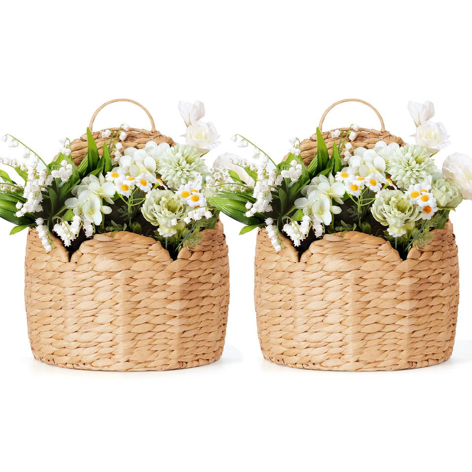 Stylave 2pc door basket with scalloped edge adds entryway storage and decor.