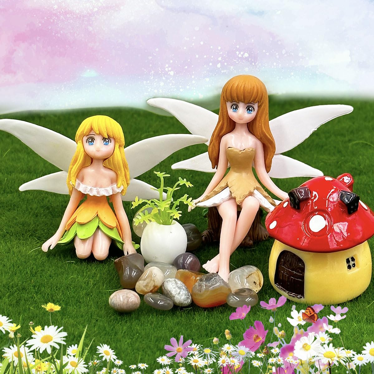 Suartus 3D tiny fairy figures ideal for terrariums