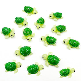 Suartus mini green turtle set packaging view, 30 resin figurines for fairy gardens