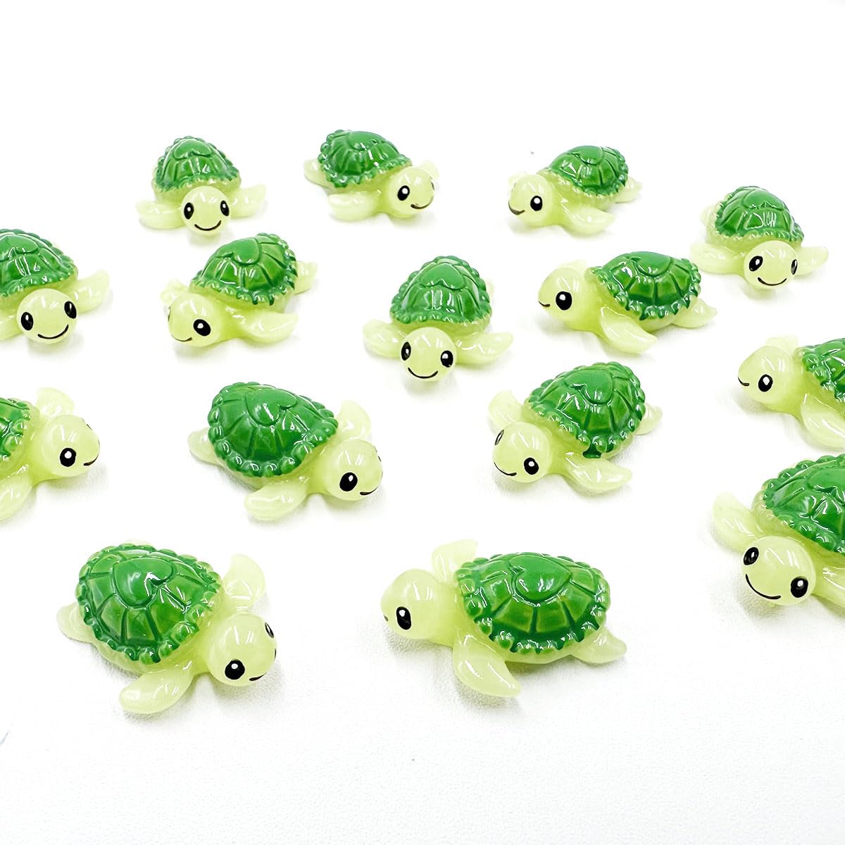 Suartus mini green turtle on bedroom shelf as cheerful decor