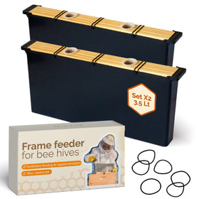 Subernig Bee Feeder lids in beeswax-treated wood for weather resistance and long-lasting hive care.